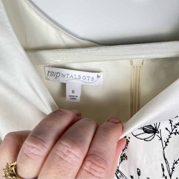 RSVP by Talbots- Floral Butterfly Sheath Print Dress - White, Blue, Yellow - Picture 7 of 9